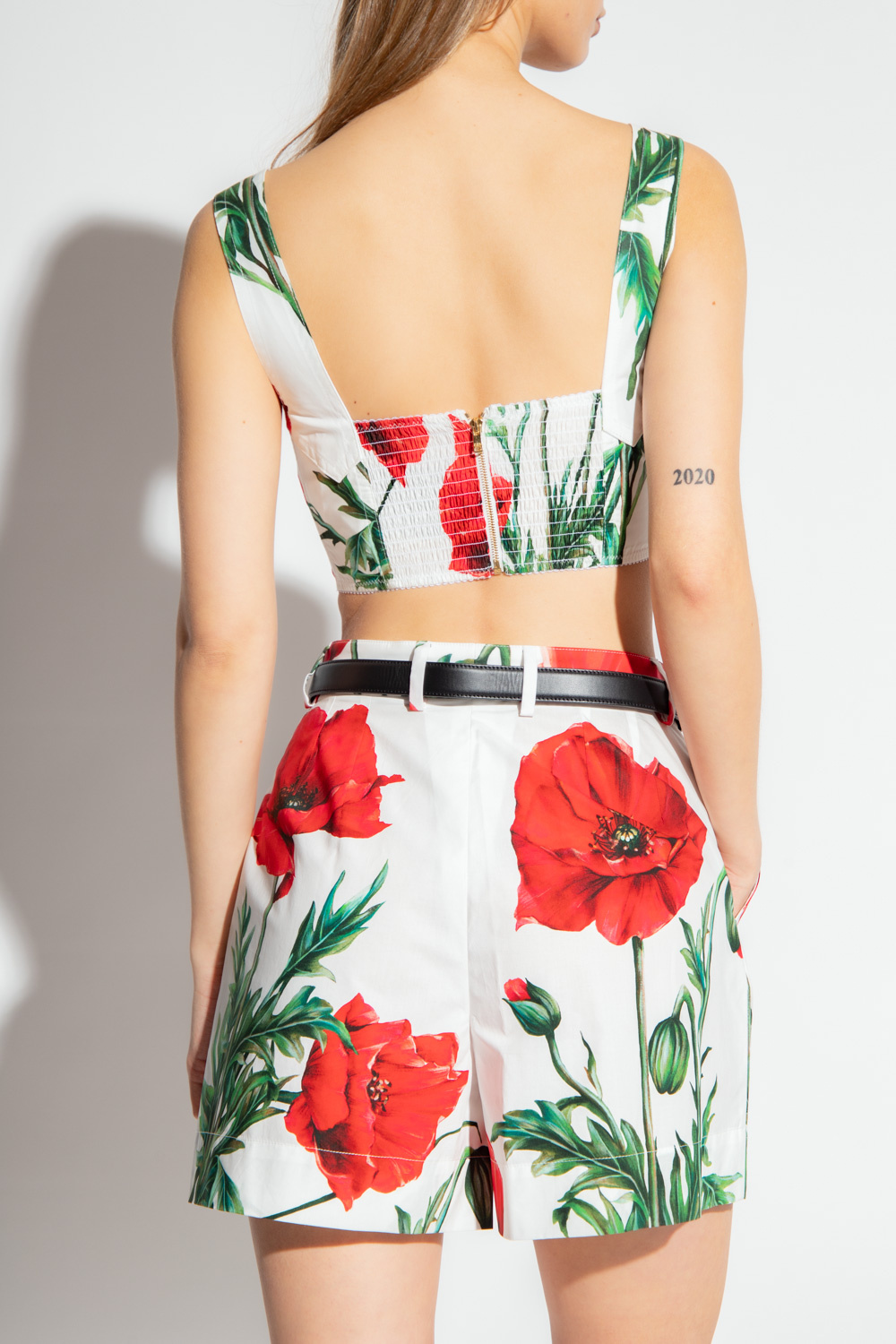 Tシャツ・カットソー Dolce & Gabbana FW25 Floral crop shirt (F5P61THS5TR HA5PC) Flower bouquet-print poplin shirt in Print for Women